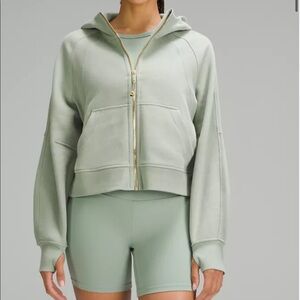 Scuba oversized full zip up hoodie palm court/gold